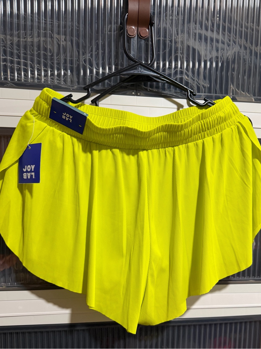 JoyLab Neon Yellow Layered Active Skort with Drawstring - Picture 3 of 6